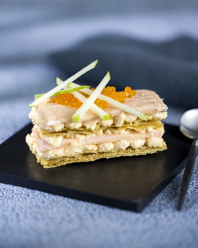 Millefeuille aux deux truites et Chablis; accords mets et vin de Chablis