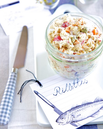 Rillettes de truite sur pain de fenouil et cumin