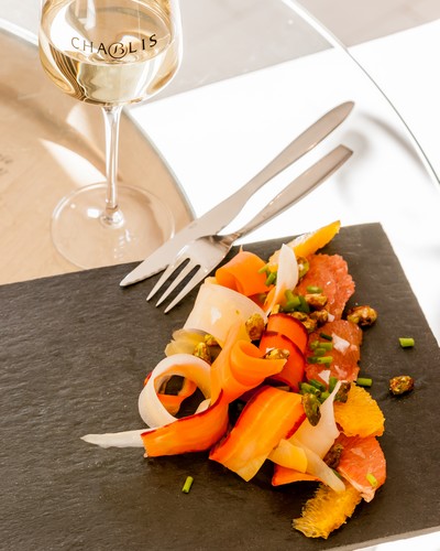 salade carottes agrumes et Petit Chablis; accords et vins de chablis 