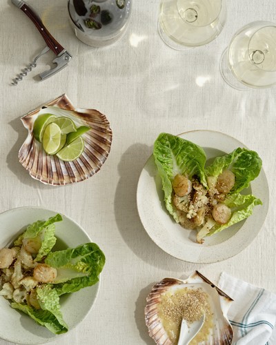 Accords mets et vins de Chablis; salade sésame saint jacques et Petit Chablis