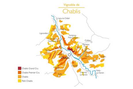 Carte du vignoble chablisien 